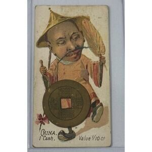 1889 N72 Duke's Tobacco Card COINS of all Nations China Coin